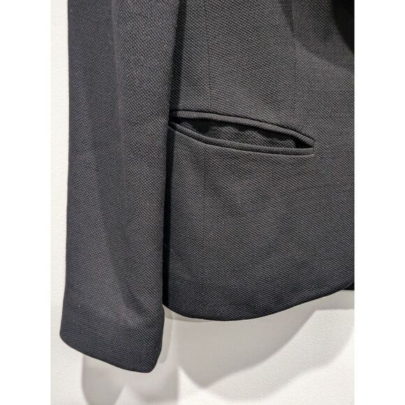 Lafayette 148 Black Wool Blend Ruffle Pleat Collar Office Blazer Jacket, 6P - Picture 2 of 7